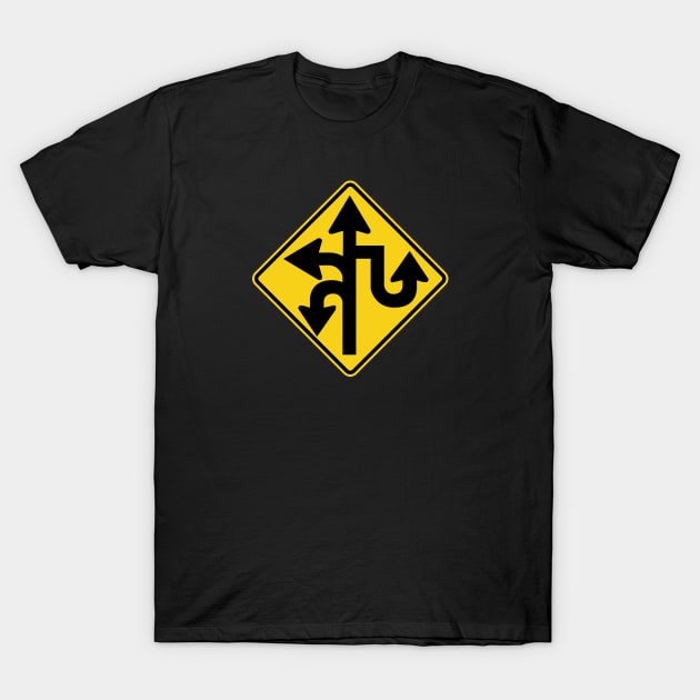 dead end sign all directions T-Shirt by Mamon